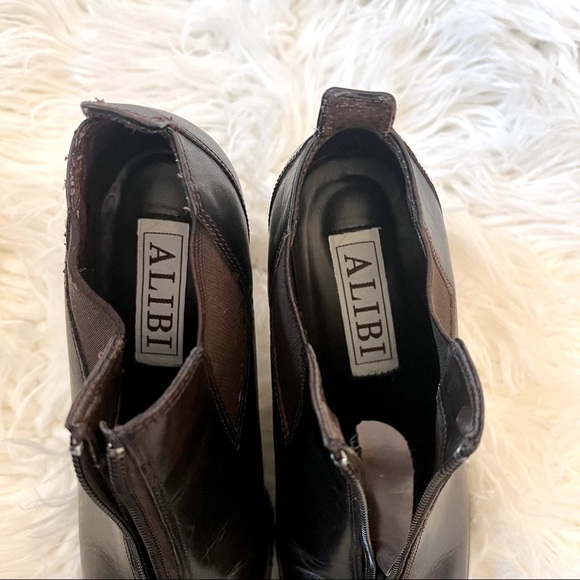 ALIBI Brown Leather Zip up Front Booties Size 6 1/2 - Picture 6 of 6